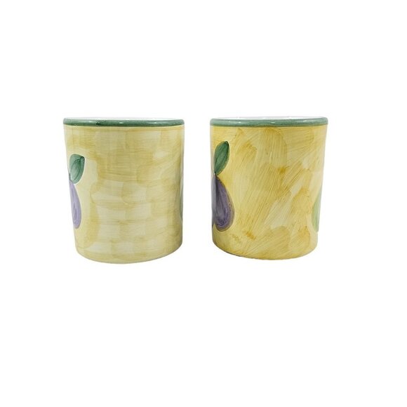 Caleca Frutta Hand Painted Italian Made 16 Oz Ceramic Mug Cups - Set of 2 - Picture 2 of 16